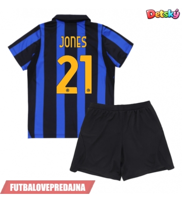 Lacne Dětský Futbalové dres Inter Milan Curtis Jones #21 2026-27 Krátky Rukáv - Domáci (+ trenírky)